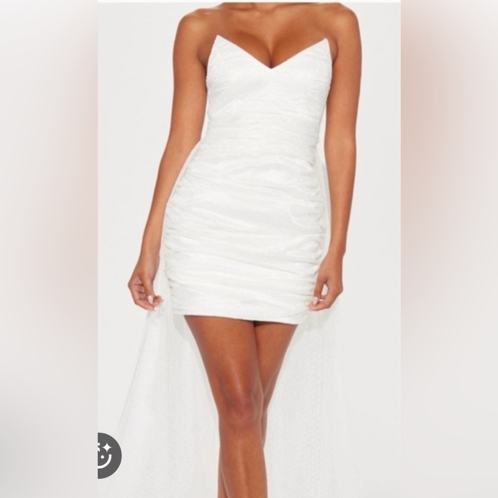 Fashion Nova White High Low Dress